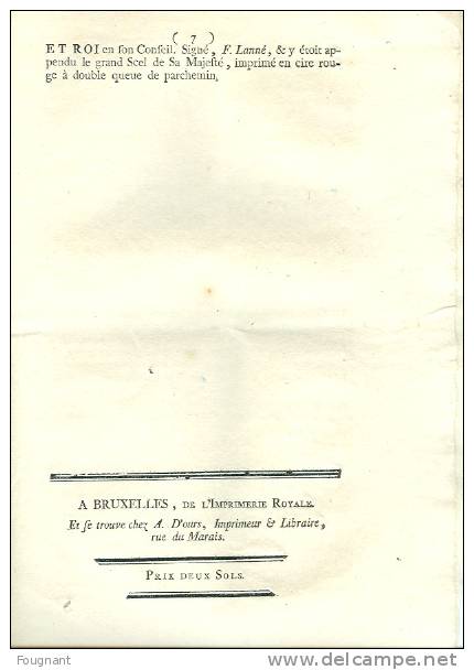 Belgique:Edit De L´Empereur Du 26 Juin 1784 Concernant Les "Enterremens"-7 Pages. - Décrets & Lois