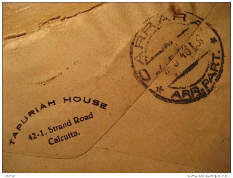 Calcutta 1948 To Carrara Italy Italia 5 Stamp On Air Mail Cover INDIA Inde Indien - Cartas & Documentos
