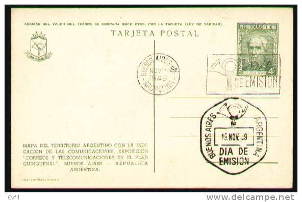 ARGENTINA 1949 - ANTARCTIC - ENTIRE POSTAL CARD (brown) - Postal Stationery