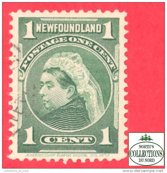 Canada  Newfoundland # 80 Scott /Unisafe - O - 1 Cent - Queen Victoria - Dated 1897-1901 / Reine - 1865-1902