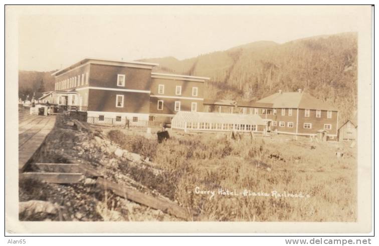 Curry AK Alaska, Curry Hotel Alaska Railroad On C1920s/40s Vintage Real Photo Postcard - Other & Unclassified