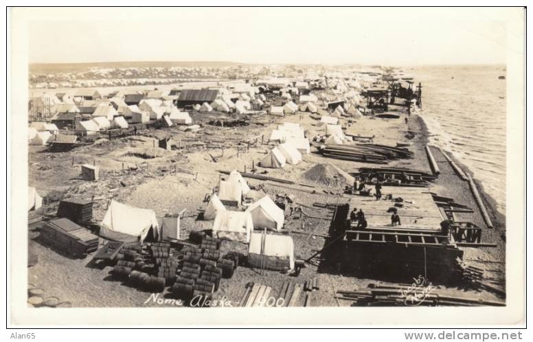 Nome AK Alaska, C1900 View Of Town &amp; Tents, On C1930s/40s Vintage Real Photo Postcard - Other & Unclassified