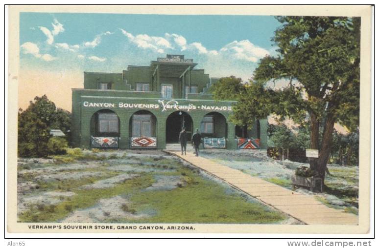 Grand Canyon Arizona, Verkamp's Souvenir Shop, Navajo Art, C1910s Vintage Postcard - Grand Canyon