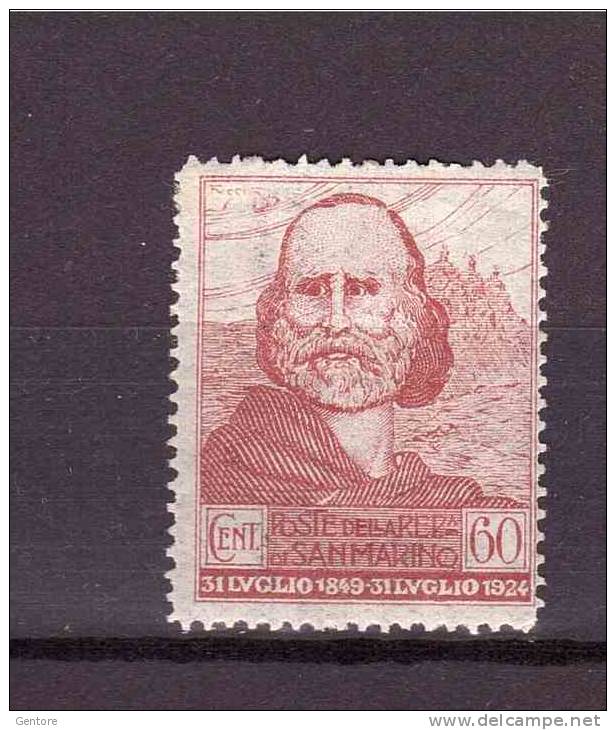 SAN MARINO 1924  Garibaldi Odd Value  Sassone Cat N° 100  Mint Hinged - Oblitérés