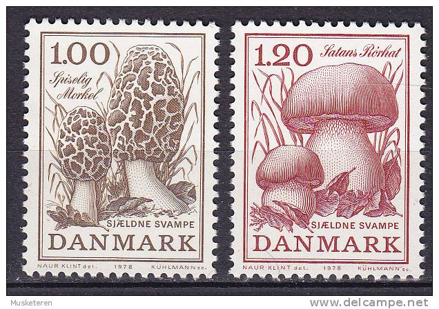 Denmark 1978 Mi. 673-74 Seltene Pilze Mushrooms Complete Set MNH** - Neufs