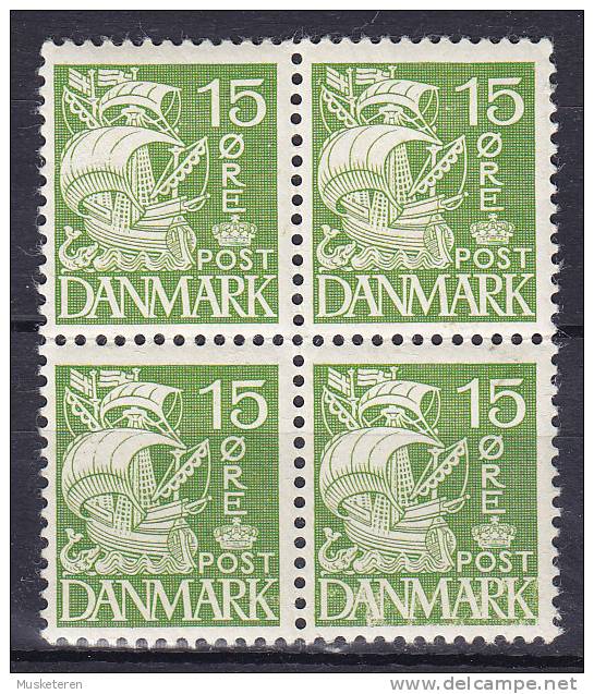 Denmark 1940 Mi. 261    15 Ø Karavelle 4-Block MNH** - Nuovi