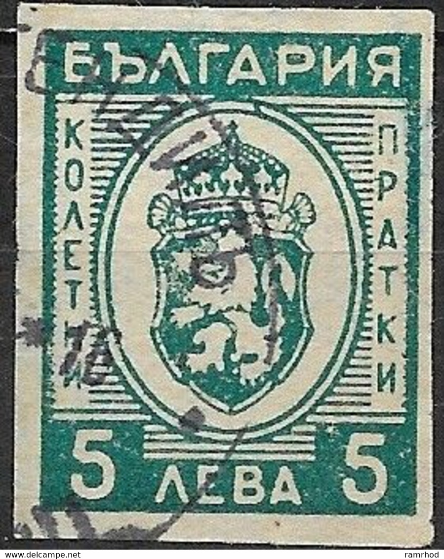 BULGARIA 1944 Parcel Post - Arms - 5l Green FU - Timbres De Service