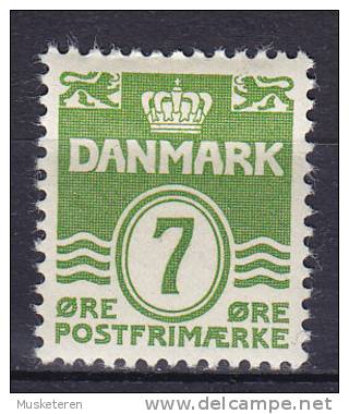 Denmark 1938 Mi. 245 X     7 Ø Numbers And Waves Wellenlinien MH* - Ongebruikt