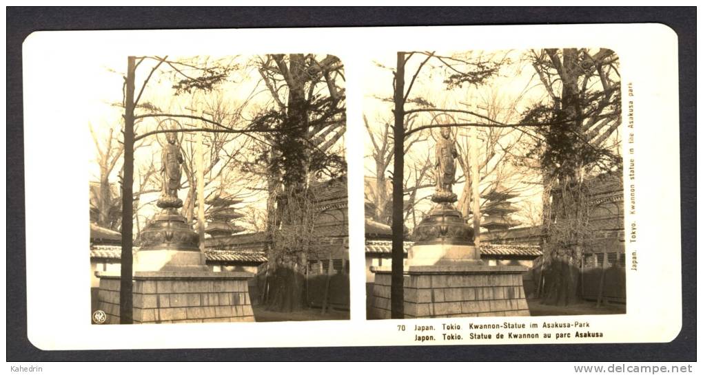 Japan (~1900´s) Kwannon Statue In The Asakusa Park - Tokyo / Tokio (NPG) - Stereoscoop