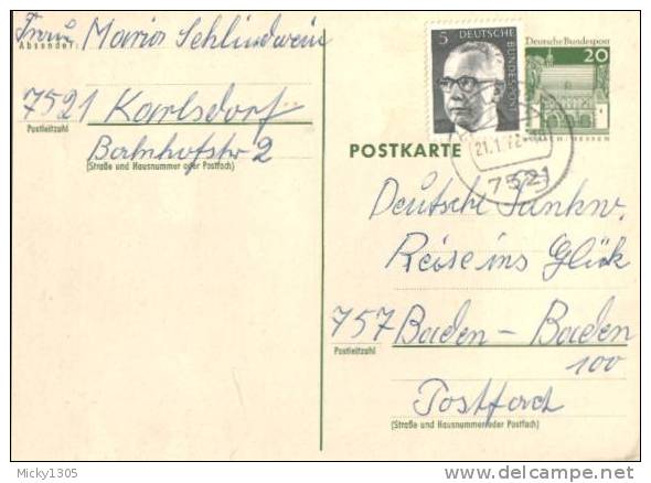 Germany - Postkarte Echt Gelaufen / Picture Postcard Used (z393) - Postales - Usados