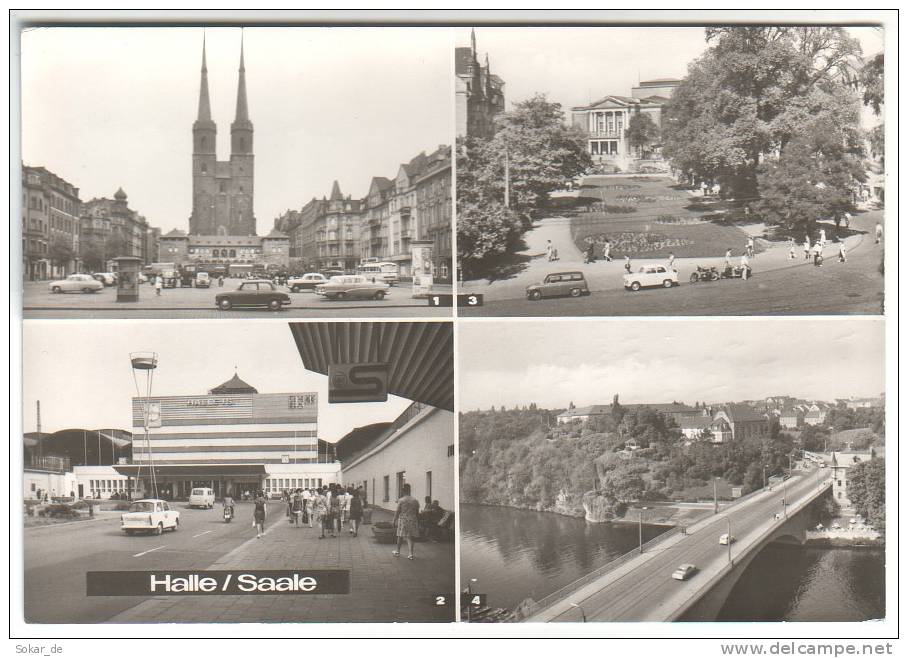 Ak Halle Saale, Hallmarkt, Hauptbahnhof, Theater, Kröllwitz, Sachsen-Anhalt - Halle (Saale)