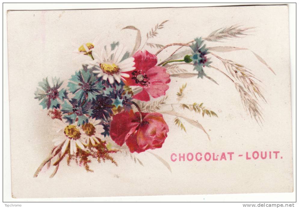 CHROMO Chocolat Louit Fleurs Champêtres Coquelicots Marguerites Bleuets - Louit