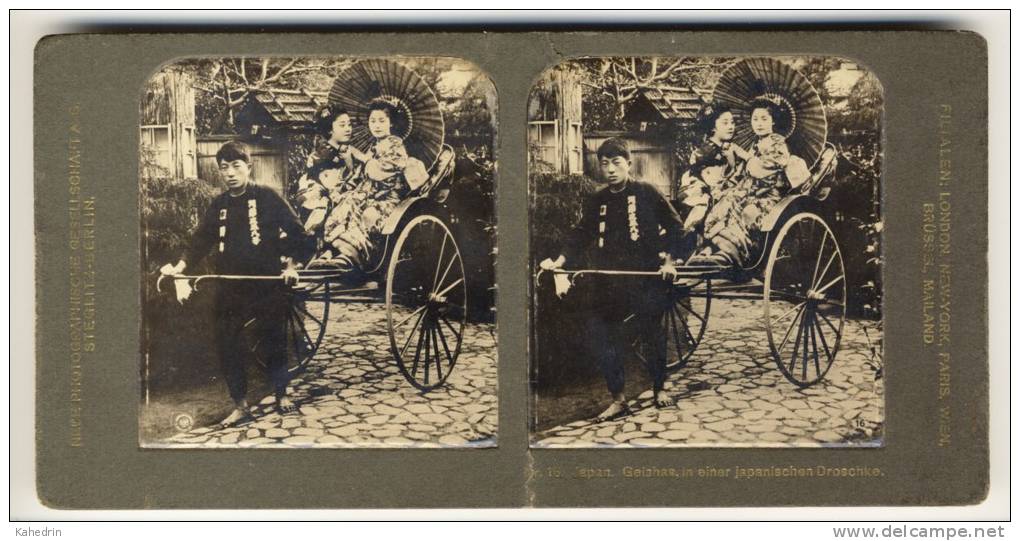 Japan (~1900´s) Geisha´s In A Cab (NPG) - Stereoscoop