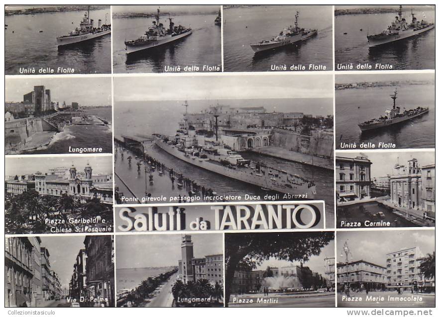 $3- 1848- Saluti Da Taranto ( Navi E Vedute) - F.p. Viaggiata - Taranto