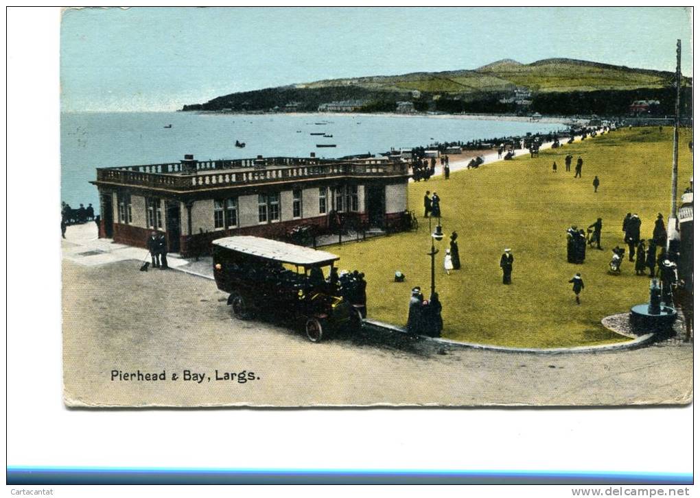 PIERHEAD &amp; BAY, LARGS. 1918 POSTCARD - Ayrshire