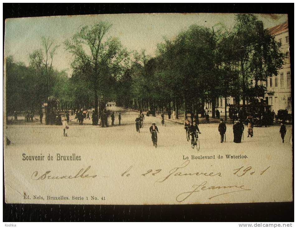 Buxelles - Brussel - Boulevard De Waterloo - Tram  - 1901 Envoyée - Verzonden - Nels  - Lot AM33 - Avenues, Boulevards