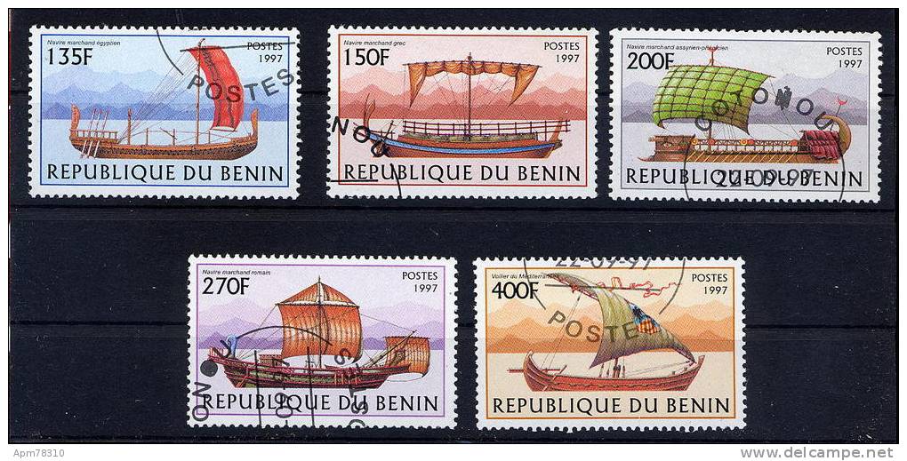 BENIN  1997 OBL.  Y&T 768 à 773 Sauf 772 Bateaux Anciens à Voile / Ancien Sailing Boats - Barbades (1966-...)