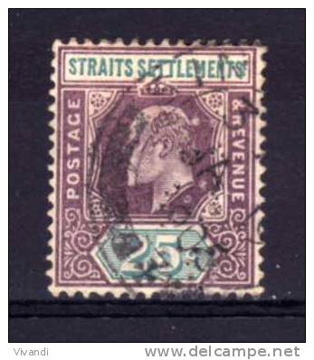 Straits Settlements - 1902 - 25 Cents Definitive (Perfin HSB) - Used - Straits Settlements