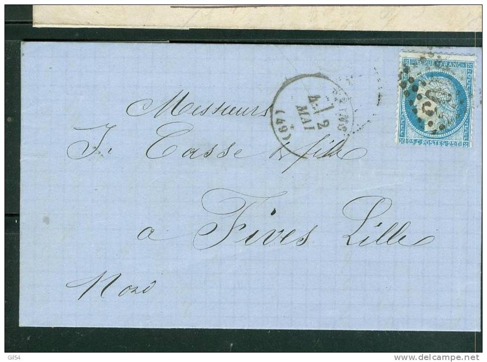 YVERT N°60 Sur  Lac Oblitéré  Gc 3103 ( Reims ) En 1873  - AC7712 - 1849-1876: Classic Period