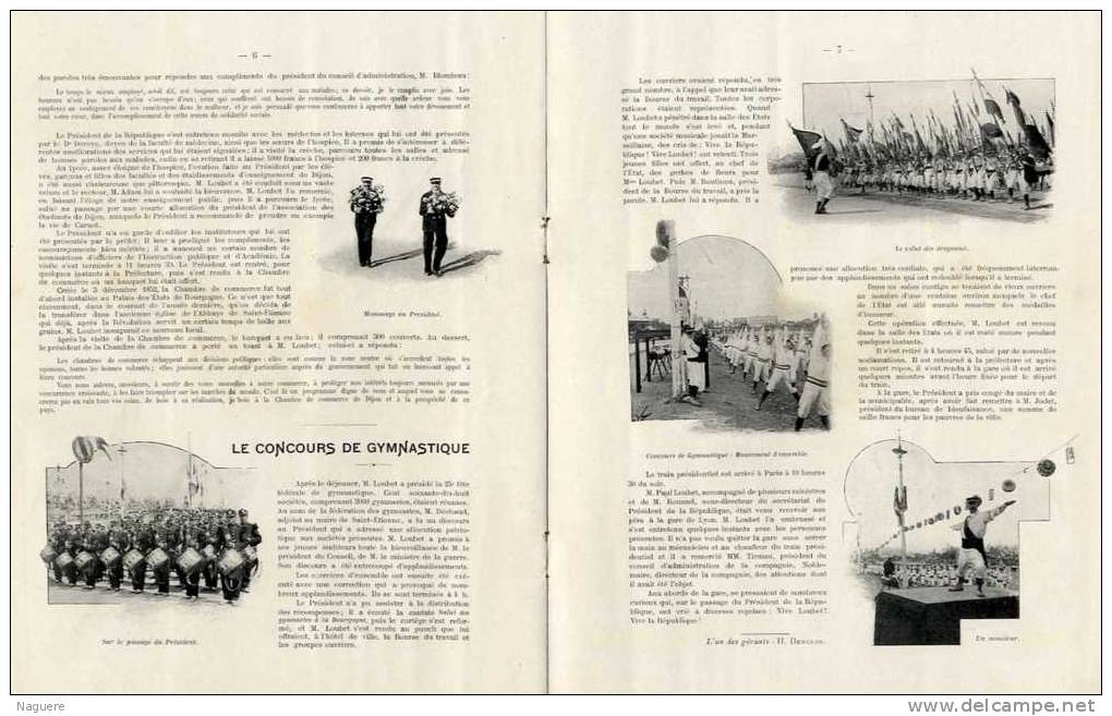 LES VOYAGES DU PRESIDENT DE LA REPUBLIQUE A DIJON 1899  -  FELIX FAURE  -  8 PAGES  -  NOMBREUSES PHOTOS - Bourgogne