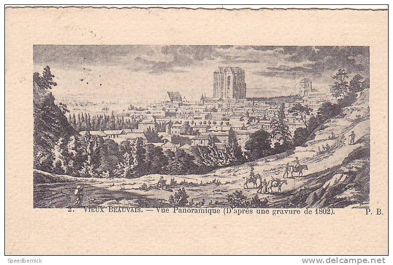 20354 Vieux Beauvais, Vue Panoramique (d'Après Une Gravure De 1802) - P.B. 2 - Beauvais