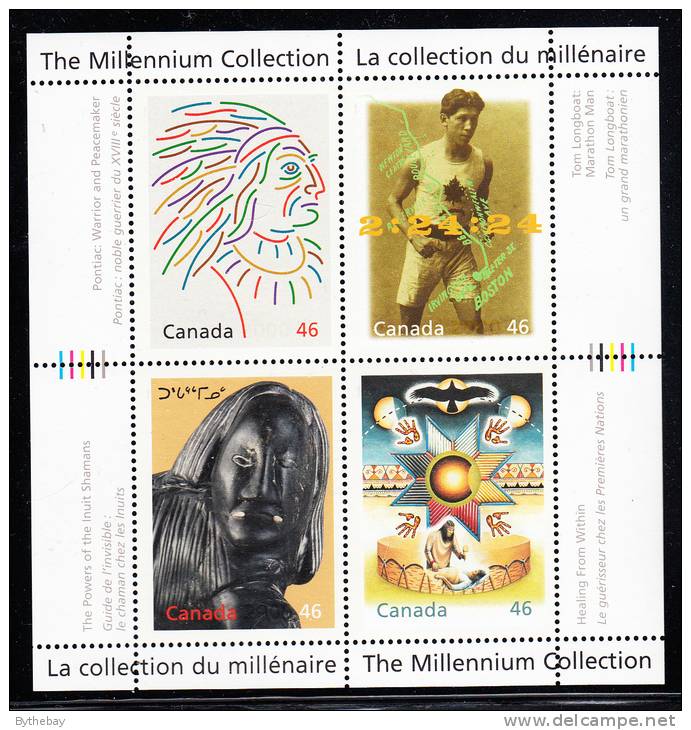 Canada MNH Scott #1826 Souvenir Sheet Of 4 46c Canada´s First People - Millenium - Neufs