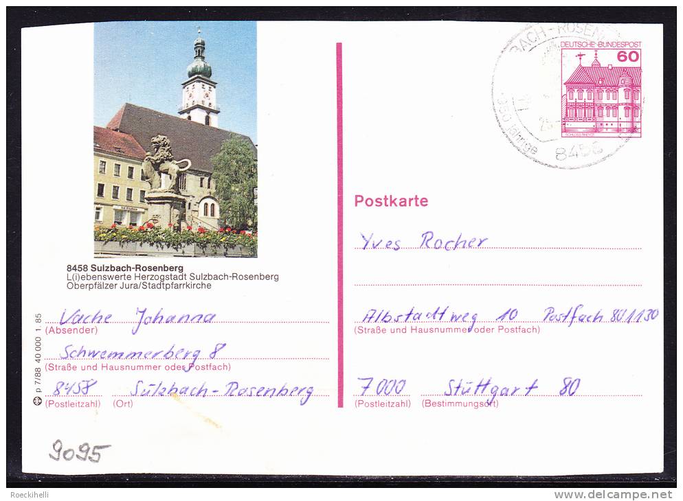 25.4.88? - Bedarfsbeleg (Bild-Postkarte / Ganzsache), Gelauf. V. Sulzbach-R. N. Stuttgart  -  S.Scan   (de 9095) - Geïllustreerde Postkaarten - Gebruikt