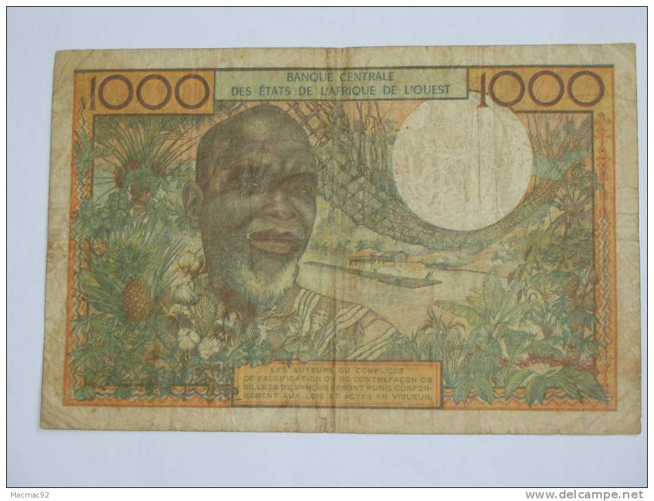 1000 Francs 1959-1965- COTE D´IVOIRE - Banque Centrale Des Etats De L´Afrique De L´Ouest  1959-1965 - Costa D'Avorio