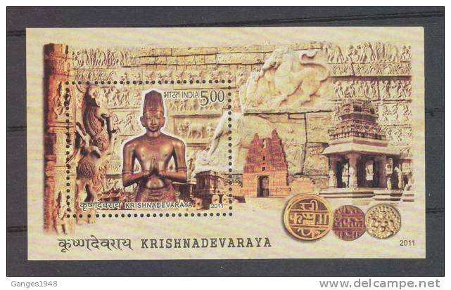 India 2011  -   5oo  KRISHNADEVARAYA  Miniature Sheet # 31149 S Inde Indien - Neufs