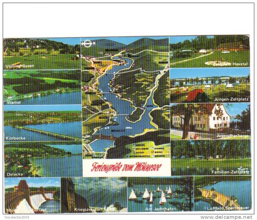 ZS23546 Möhnesee Map Carte Multiviews Not Used Perfect Shape Back Scan Available At Request - Soest