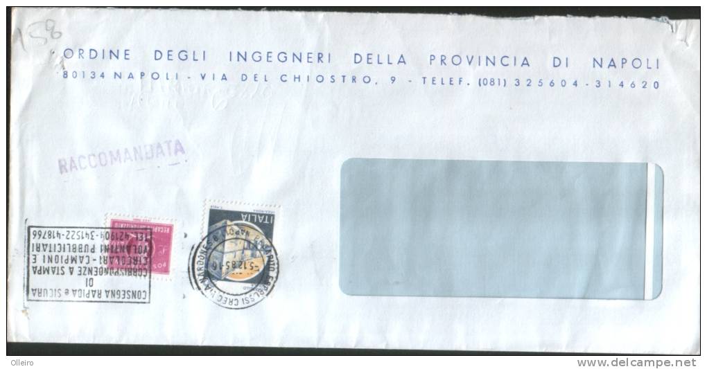 Italia - Italy 1985 Busta Raccomandata Con Recapito Autorizzato Da 270L + 30L Castelli Viaggiata - 1981-90: Storia Postale