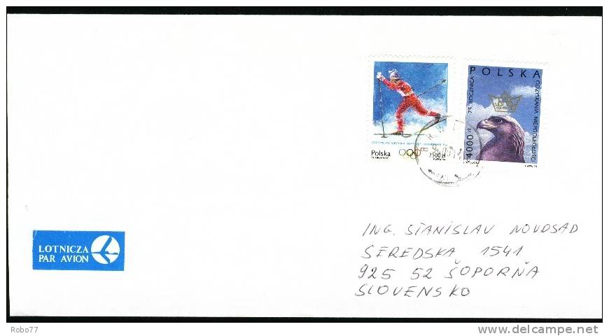 Poland Cover Sent To Slovakia. Franked With Stamp - Winter Olympic Games Lillehammer 1994. Skiing. (V01292) - Invierno 1994: Lillehammer