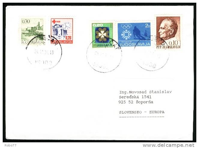 Yugoslavia Cover Sent To Slovakia. Franked With Stamp - Winter Olympic Games Sarajevo 1984. Skiing. (V01291) - Winter 1984: Sarajevo