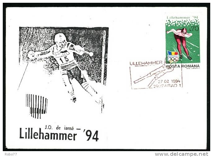 1994 Romania.  FDC Cover.  Winter Olympic Games Lillehammer. (V01156) - Invierno 1994: Lillehammer