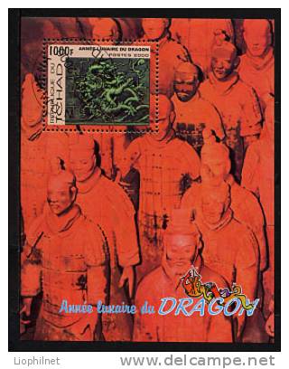 TCHAD 2000, ANNEE DU DRAGON, 1 Bloc, Oblitéré / Used. R1466 - Astrologie