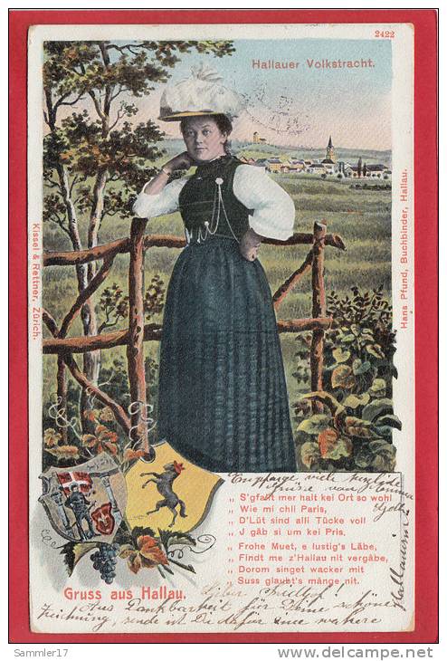 HALLAU, TRACHT, WAPPEN, 1910 - Hallau