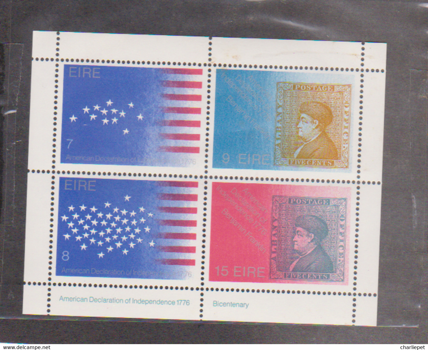 Ireland Scott # 389-392a MNH Souvenir Sheet Stamp On Stamp Catalogue $10.00 - Blocks & Sheetlets