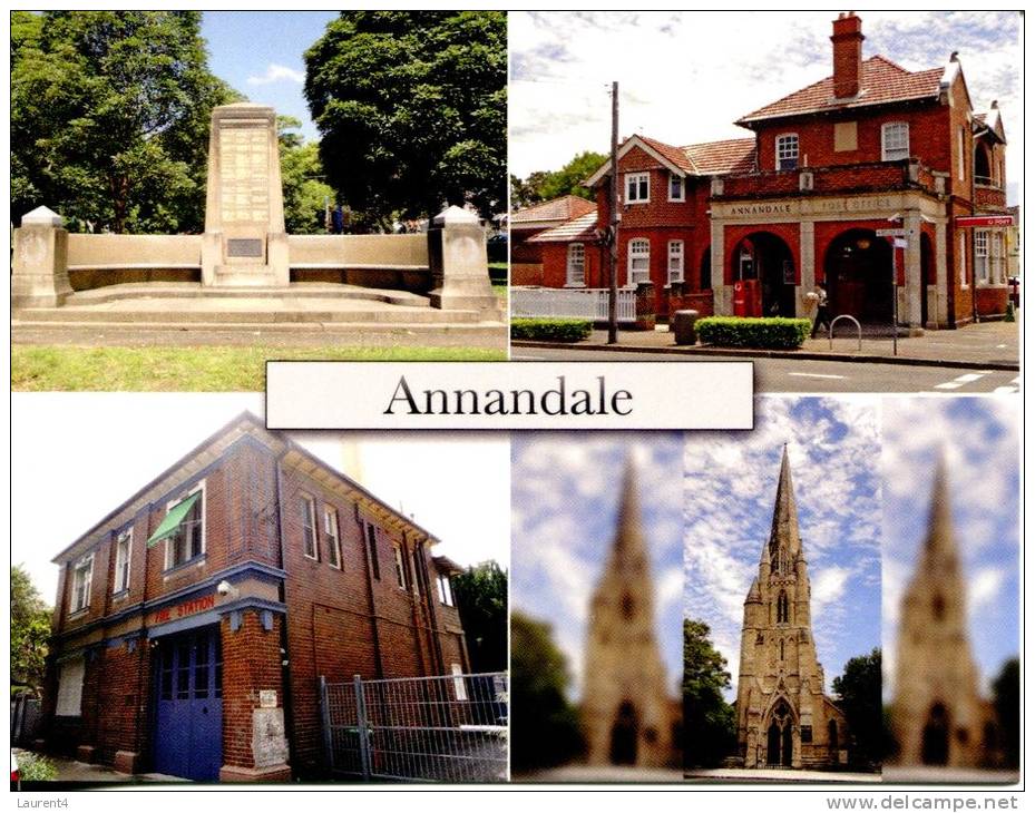 1 X Australian Town & Cities - NSW - Annandale - War Memroial - Post Office - Fire Station - Hunter Bailie Church - Sydney