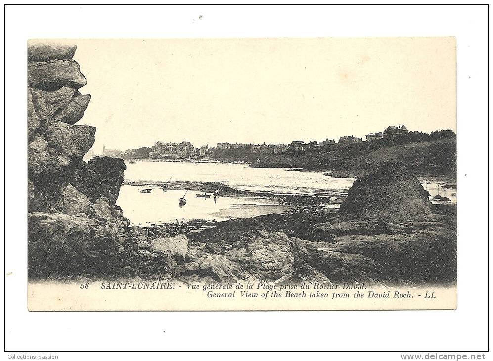 Cp, 35, Saint-Lunaire, Vue Générale De La Plage, Prise Du Rocher David - Saint-Lunaire