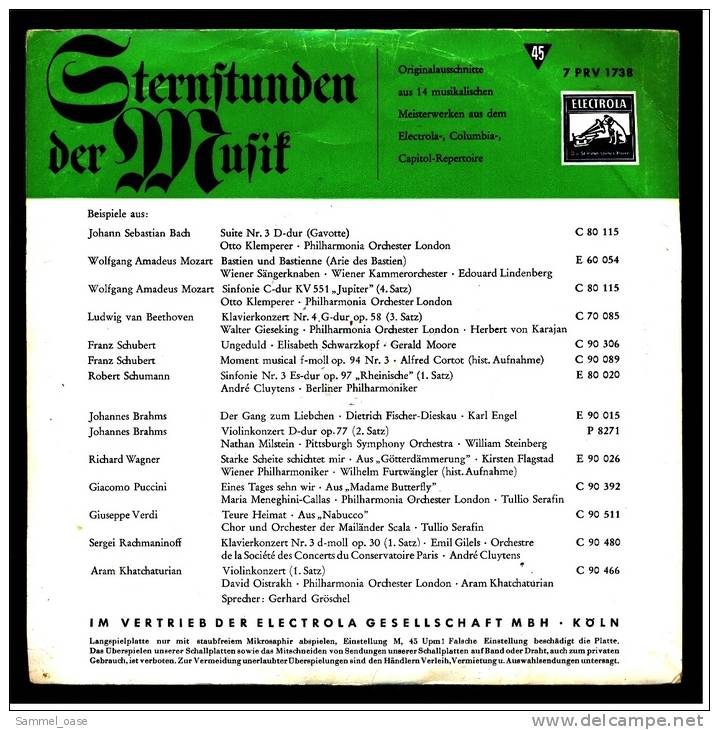 Single - Sternstunden Der Musik  -  Bach , Mozart , Schubert , Verdi Und Anderen Großen Musikern - Classical