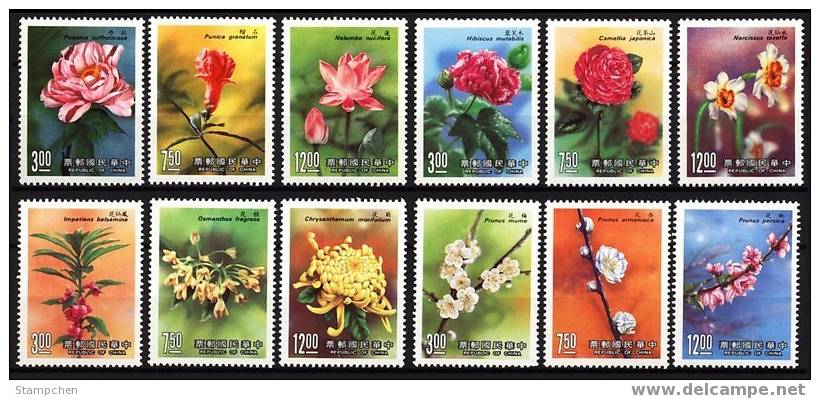 Taiwan 1988 Flower Stamps Plum Apricot Peach Peony Lotus Chrysanthemum Camellia Lily Flora Plant - Neufs
