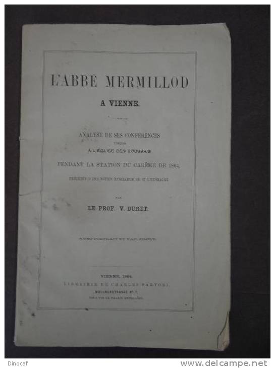 L'Abbé Mermillod - Von Prof. V. Duret - Vienne Wien - 1864, 85 Seiten - Altri & Non Classificati