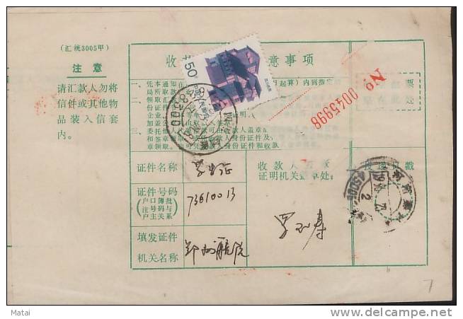 CHINA CHINE ADDED CHARGE LABEL COVER OF SICHUAN JIANGE 628300 - Nuovi