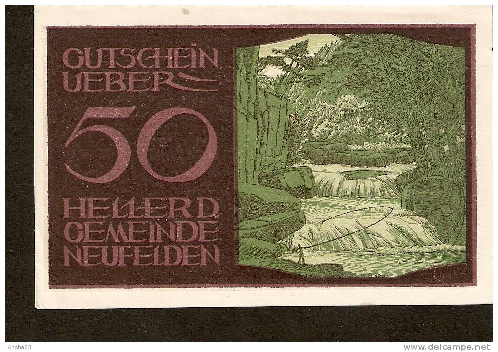 Austria, Gutschein Der Gemeinde NEUFELDEN  - 50 Heller - Austria
