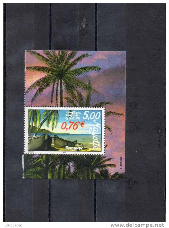 MAYOTTE : Bateau : Pirogues, Avants De Pirogues, Palmiers, Littoral - Transport - Paysage - Tourisme - Unused Stamps