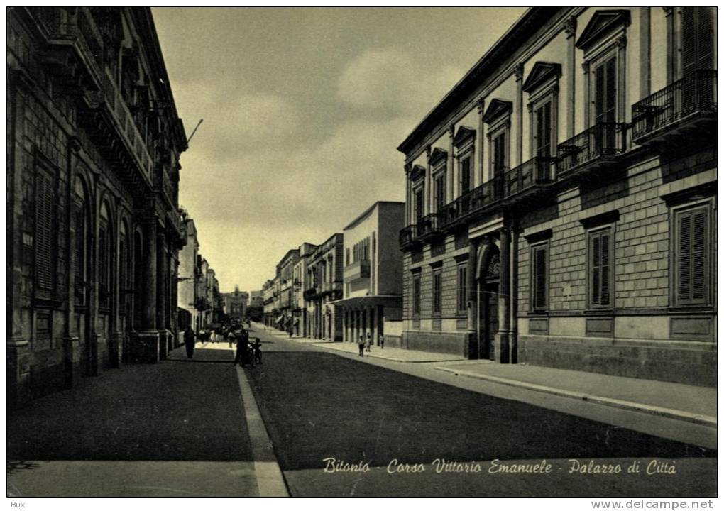 BITONTO  CORSO VITTORIO EMANUELE  PALAZZO DI CITTA'  BARI PUGLIA  NON VIAGGIATA  COME DA FOTO IMMAGINE LUCIDA - Bitonto