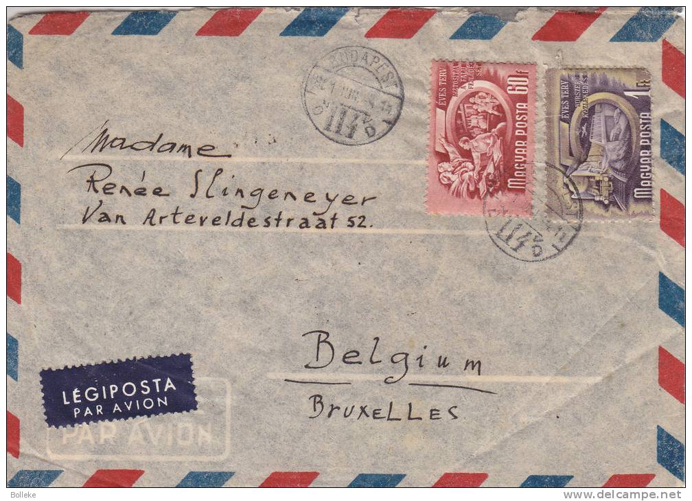 Train - Ponts - Hongrie - Lettre De 1951 - Téléphone - Cartas & Documentos