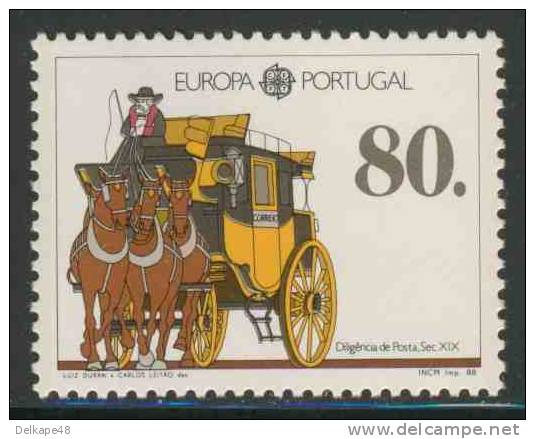 Portugal 1988 Mi 1754 A YT 1731 SG 2104 ** 19th C. Mail Coach / Postkutsche (19.Jh.) / Diligence - Europa Cept - Kutschen