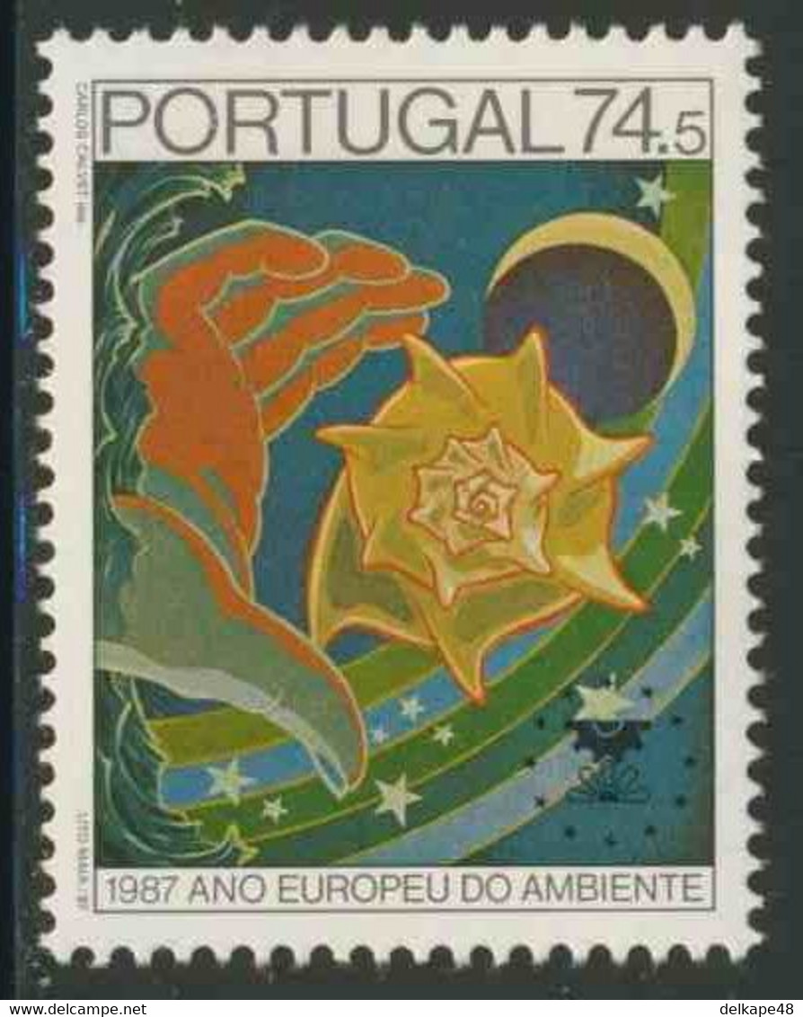 Portugal 1987 Mi 1719 YT 1696 SG 2072 **  Eur. Environment Year / Umwelt - Hand, Sea, Purple Dye Murex, Moon, Rainbow - Milieubescherming & Klimaat