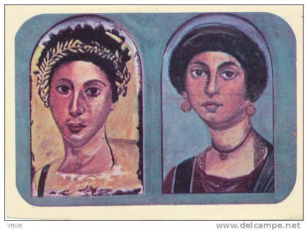 Image, Art Grec Ancien : Portraits De Momies De Fayoum, Egypte, Musée De Berlin (5 Cm Sur 7,3 Cm) - Other & Unclassified